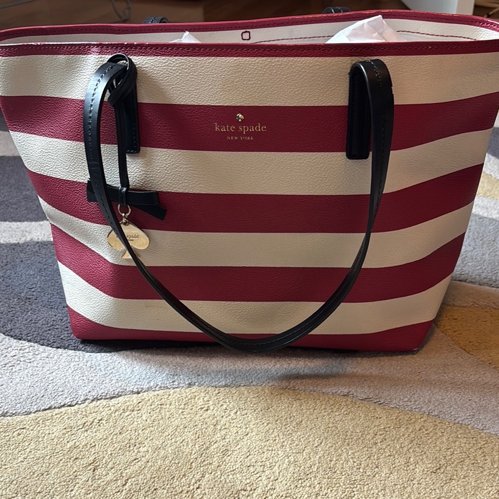 Kate Spade Red and White Nautical Tote